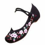 BOZEVON Zapatos Bordados de Mujer – Zapatos Planos Chinos Zapatos Suaves Mary Janes