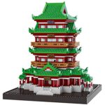 China Arquitectura Antigua Tengwangge Torre Modelo 3D DIY Diamante Mini Edificio Nano ladrillo Juguete Conjunto