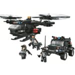 YeoMark 594pcs Policía SWAT Mountain Team Building Set | Helicóptero de policía