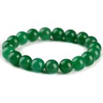 Hermosa joyería china 8 mm verde calcedonia jade cuentas pulsera elástica