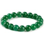 Hermosa joyería china 8 mm verde calcedonia jade cuentas pulsera elástica