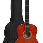 NAVARRA NV11 – Guitarra clásica 4/4 honey con bordes negro incl. funda con correas
