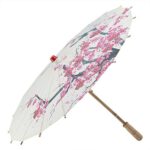 Paraguas, retráctil, clásico, hecho a mano, aceite, papel, paraguas